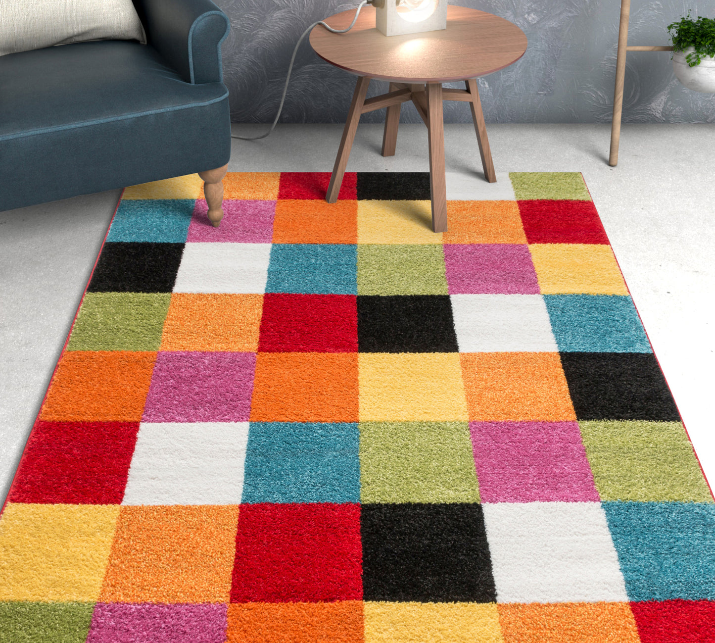 Starbright Bright Square Multi Kids Rug 0953