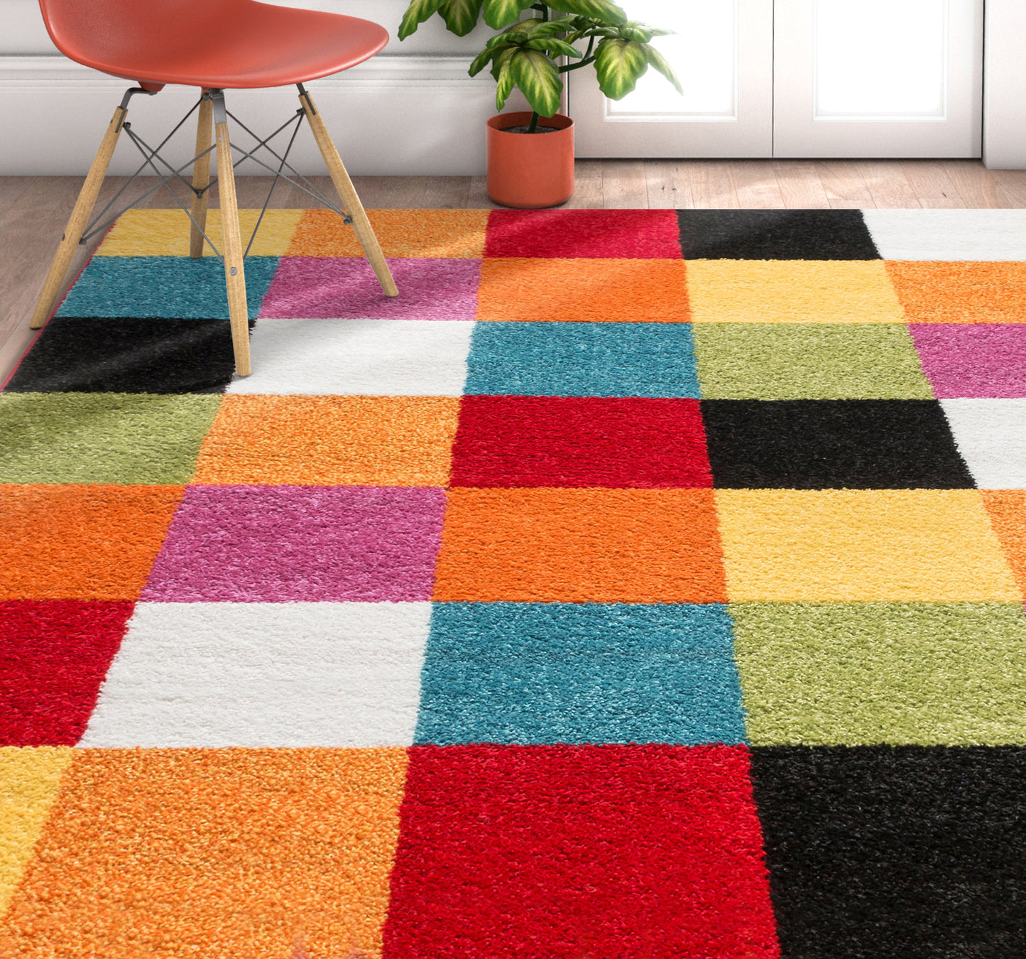 Starbright Bright Square Multi Kids Rug 0953