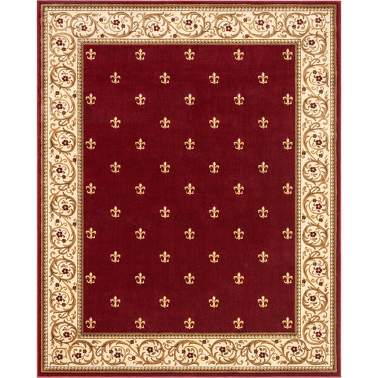 Barclay Fleur De Lis Red Rug 55000