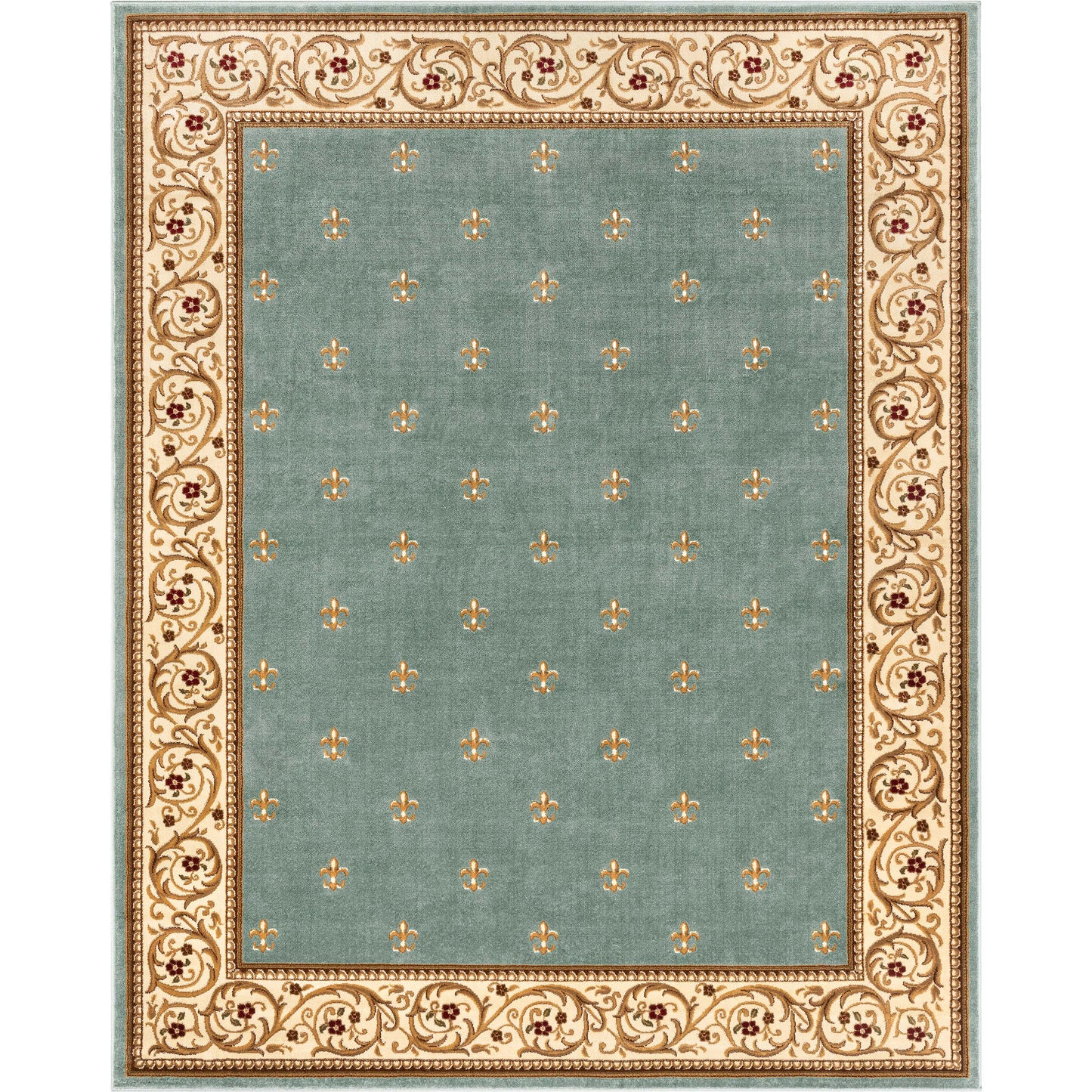 Barclay Fleur De Lis Light Blue Rug 55006