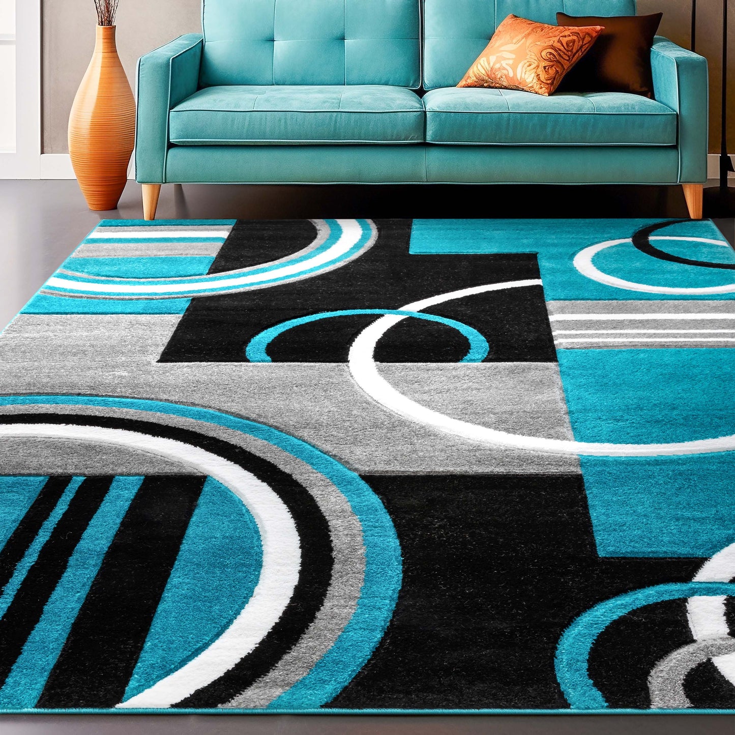 Galaxy Waves Blue Modern Rug 60016