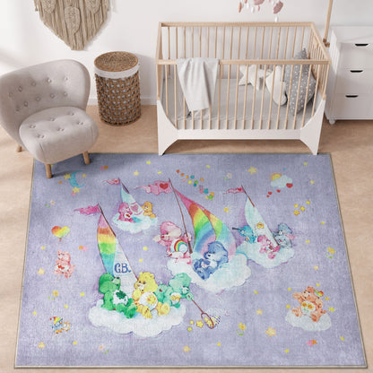 Care Bears Sailing On Clouds Lavendar Rug CRB-05A