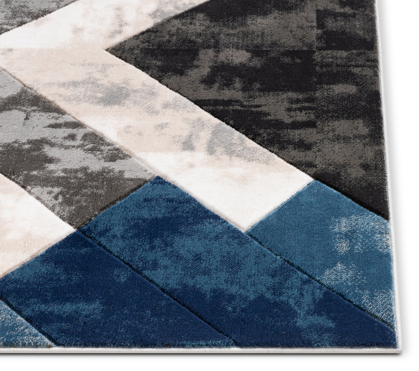 Rosa Blue Modern Geometric 3D Textured Rug GV-104