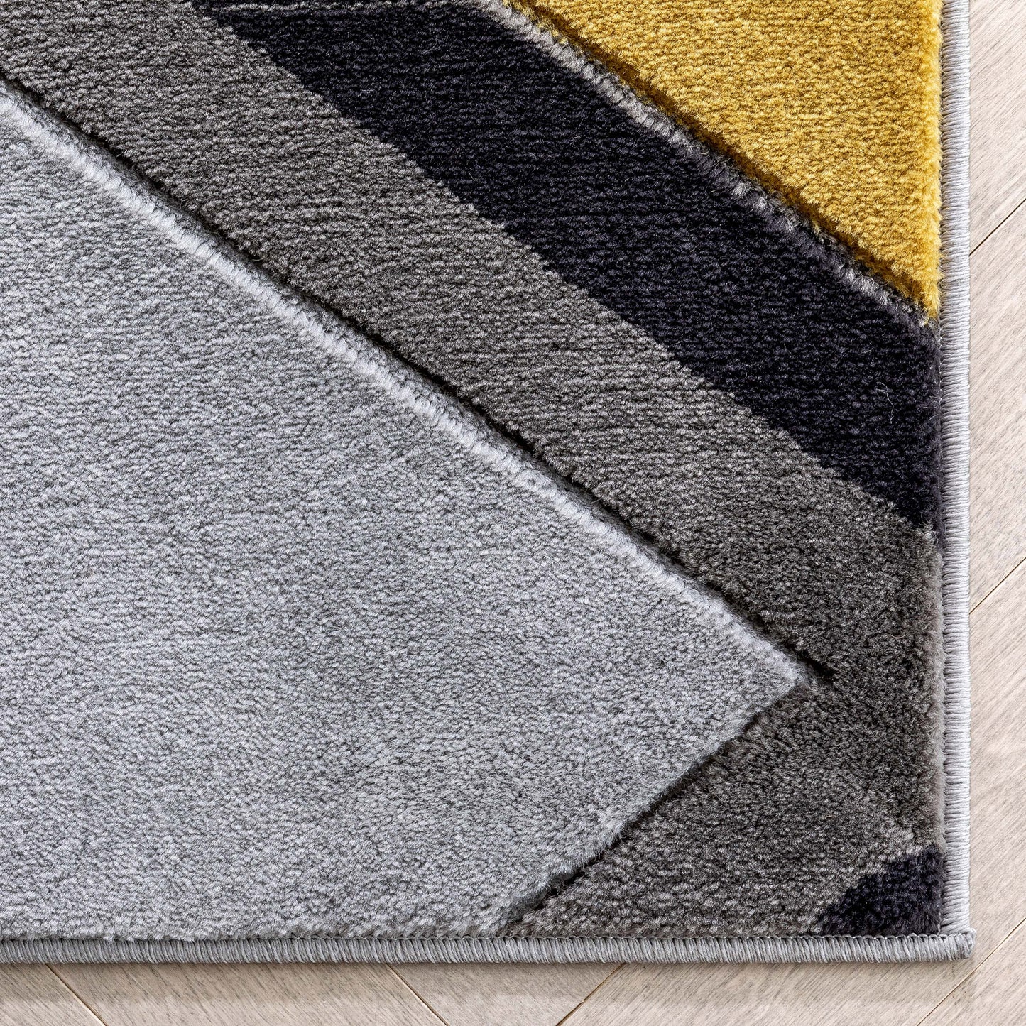 Nora Gold Modern Geometric Stripes 3D Textured Rug GV-81