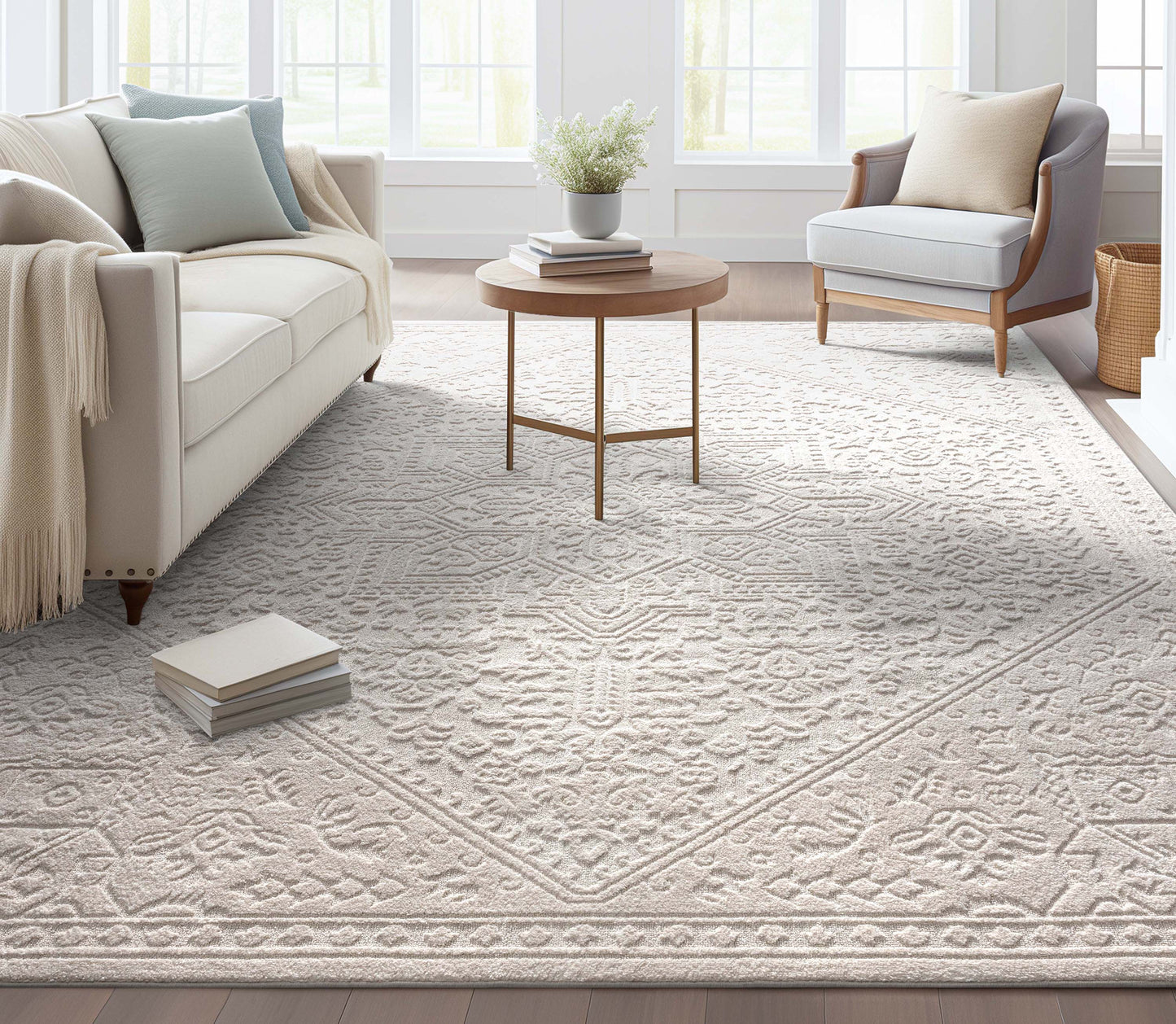 Harlow Cloud Medallion Ivory Rug HAR-72