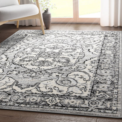 Mystic Arctic Bloom Ivory Grey Rug MC-502