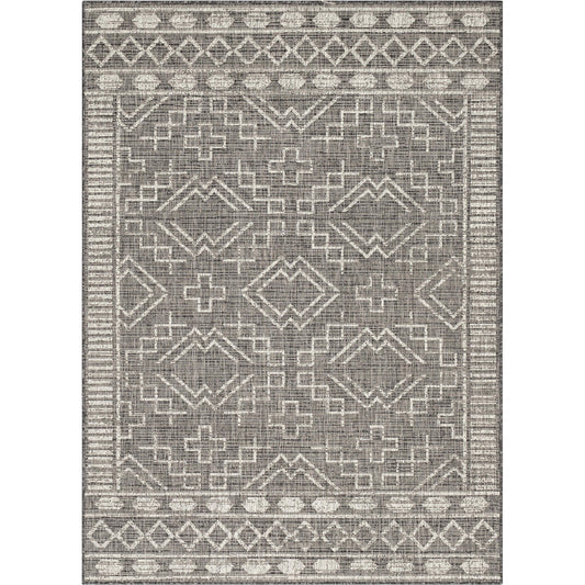 Quay Tribal Diamond Black Indoor/Outdoor Rug MED-203