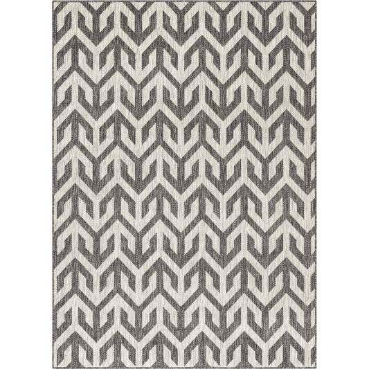 Atlantis Modern Geometric Black Indoor/Outdoor Rug MED-213