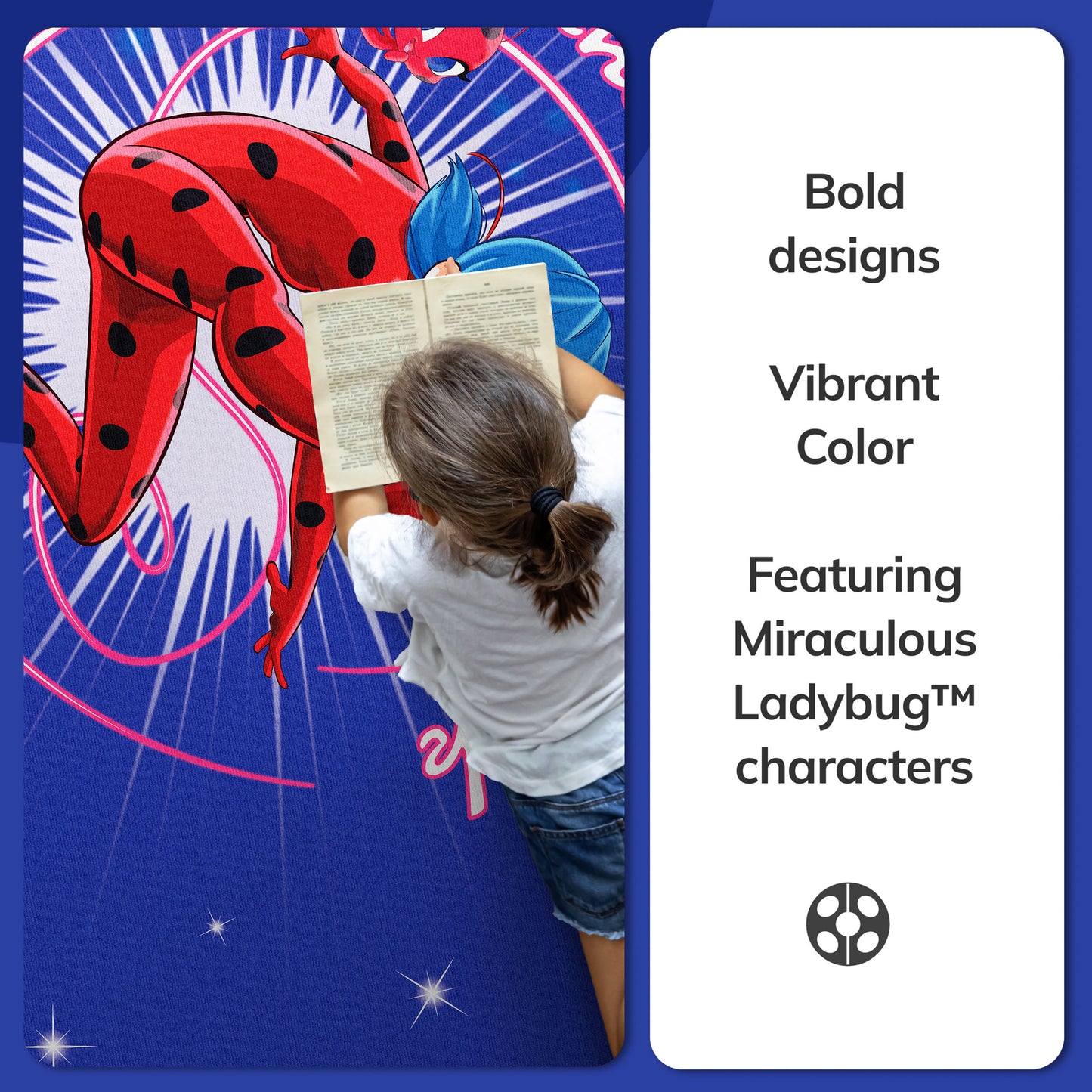 Miraculous Ladybug The Power of Luck Blue Rug MLB-12A