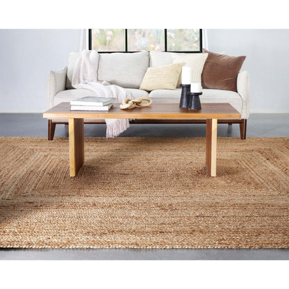 Jemma Jute Braided Pattern Natural Hand-Woven Chunky-Textured Rug NOR-12