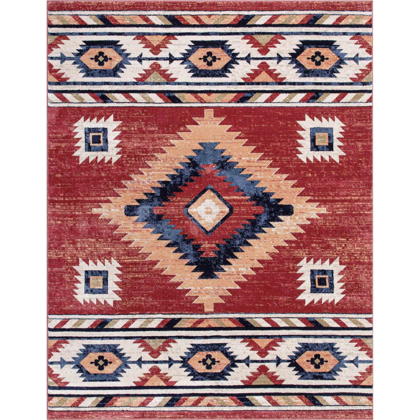 Lea Crimson Traditional Southwestern Tribal Rug TU-100