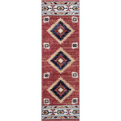 Lea Crimson Traditional Southwestern Tribal Rug TU-100