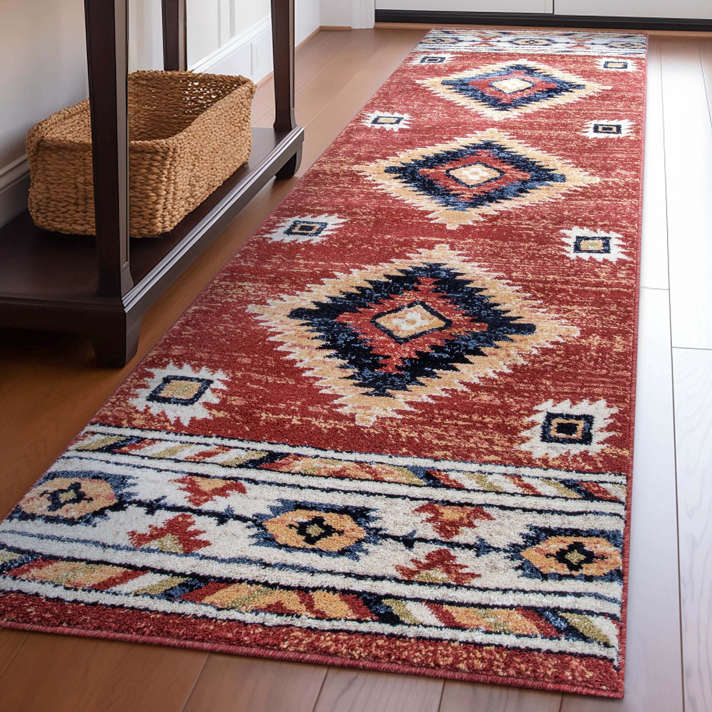 Lea Crimson Traditional Southwestern Tribal Rug TU-100