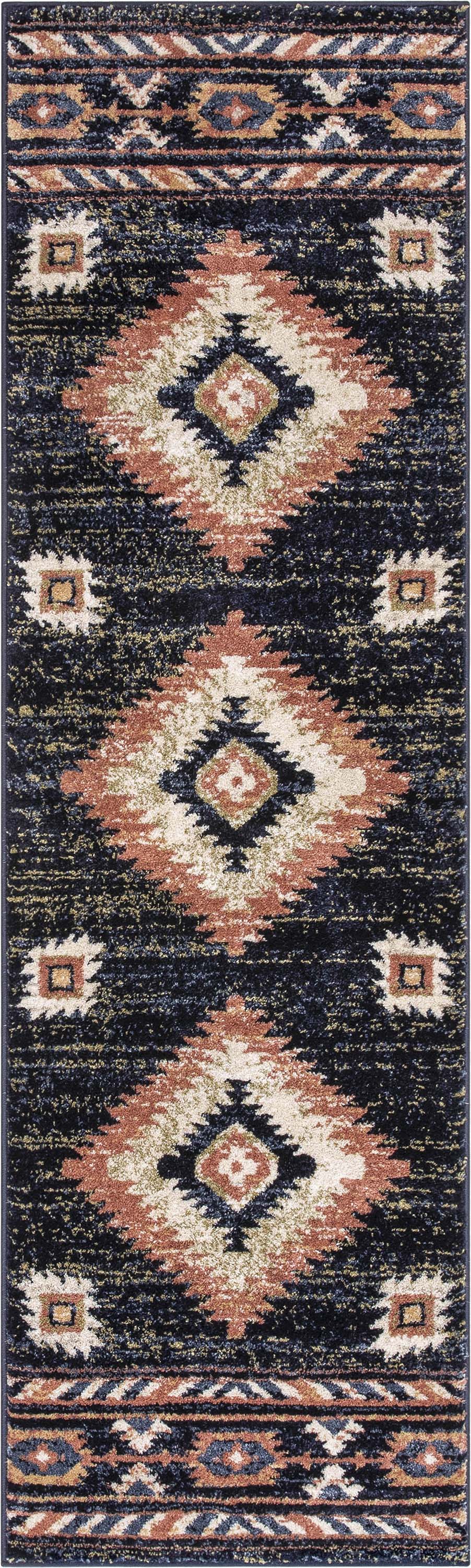 Lea Blue Traditional Southwestern Tribal Rug TU-104