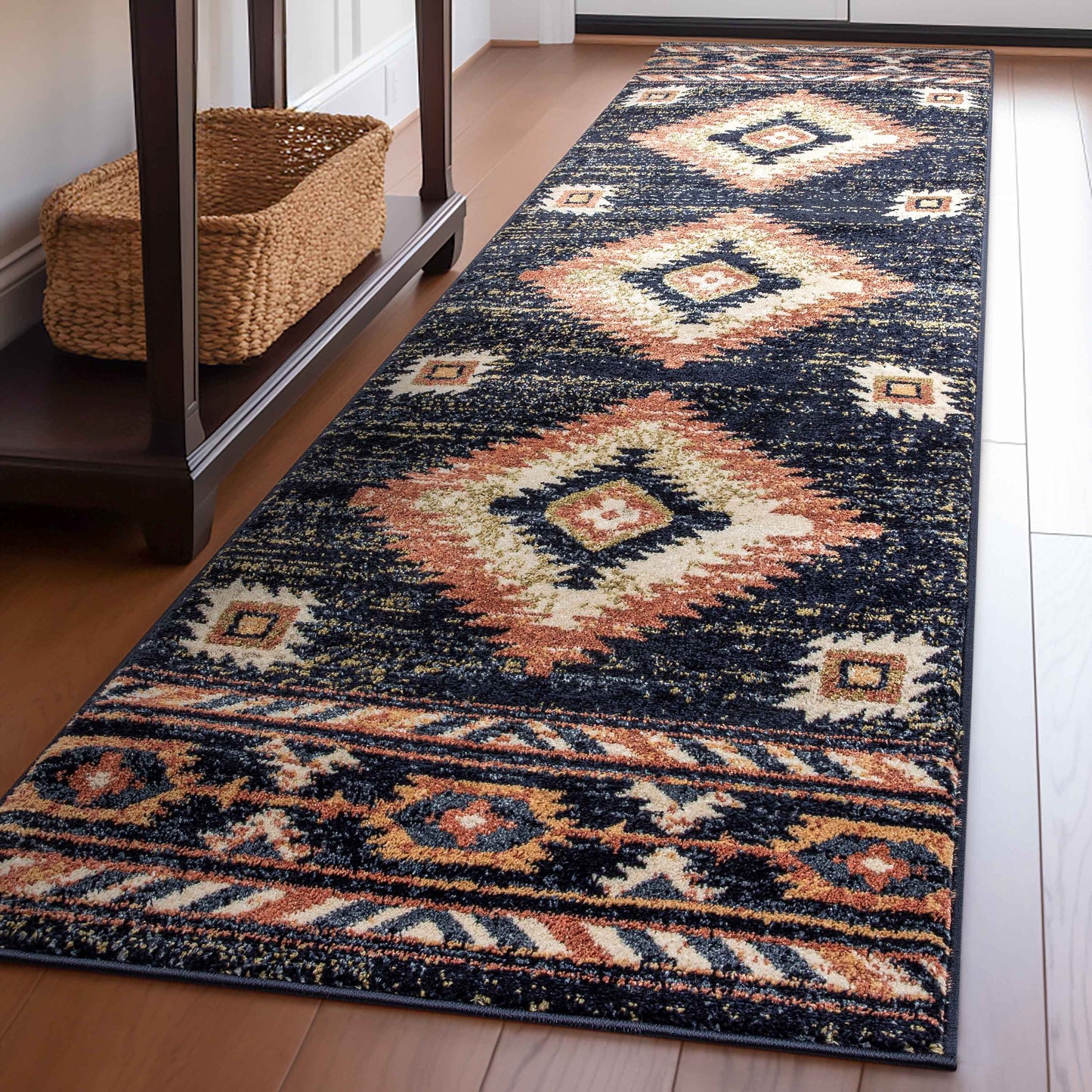 Lea Blue Traditional Southwestern Tribal Rug TU-104