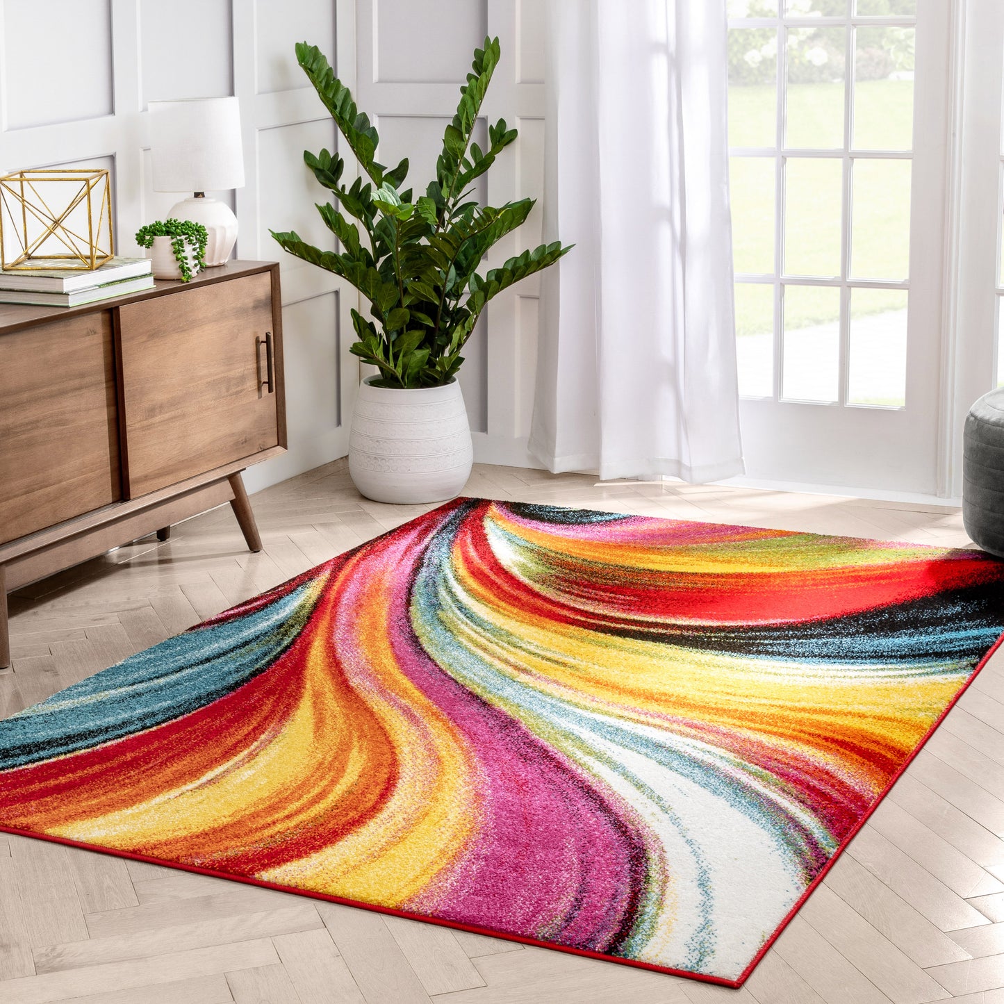 Pleasure Multi Modern Bright Rug VI41