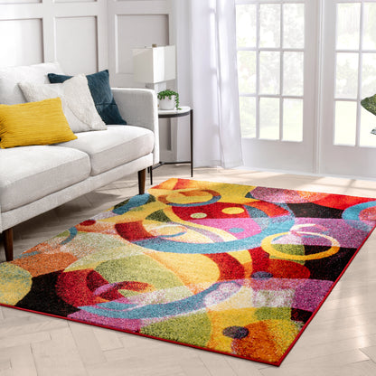 Brilliant Multi Modern Bright Rug VI81