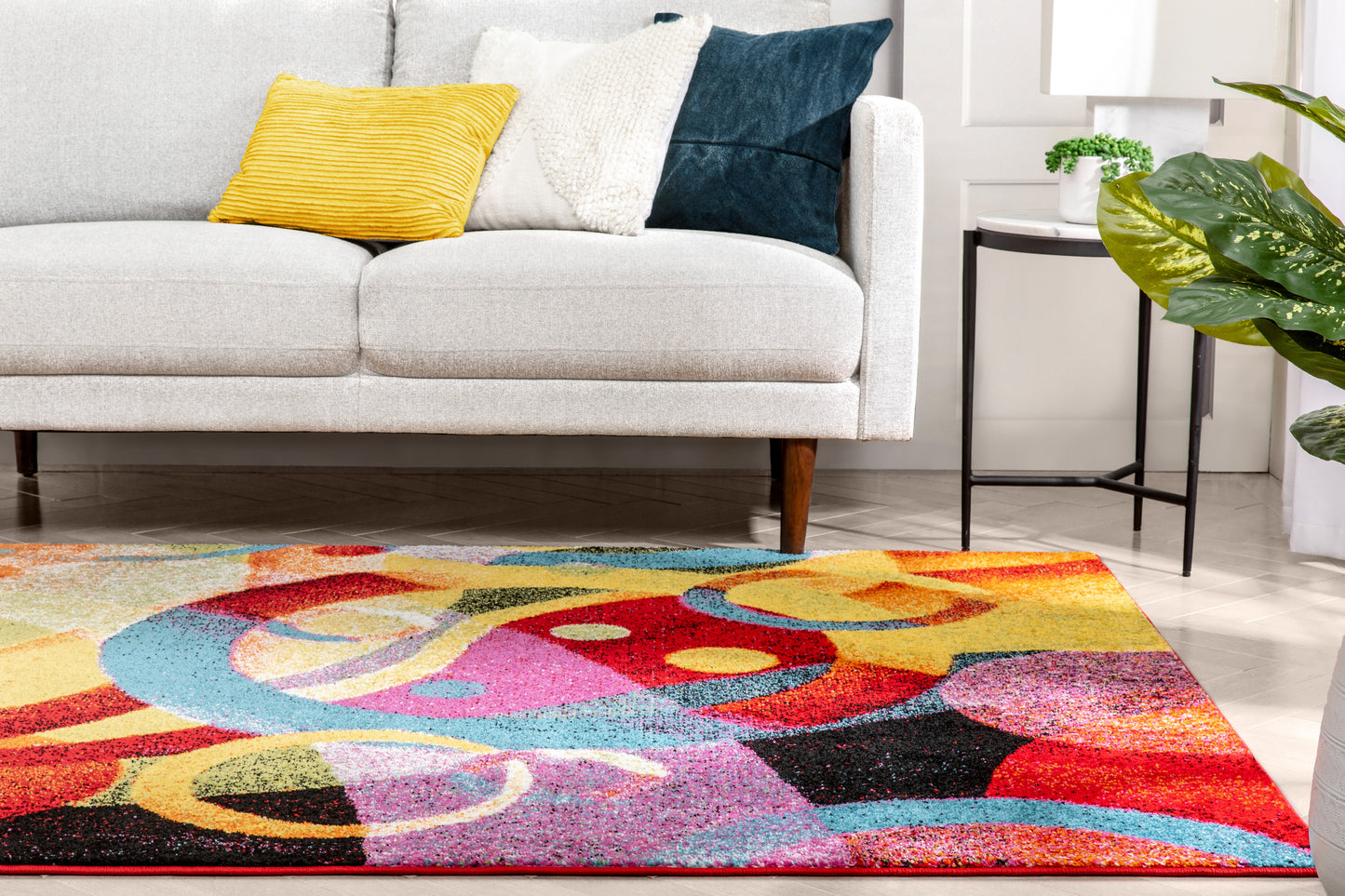 Brilliant Multi Modern Bright Rug VI81