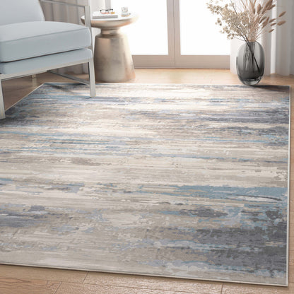 Abstract Tuscany Beige Blue Rug W-AB-12A