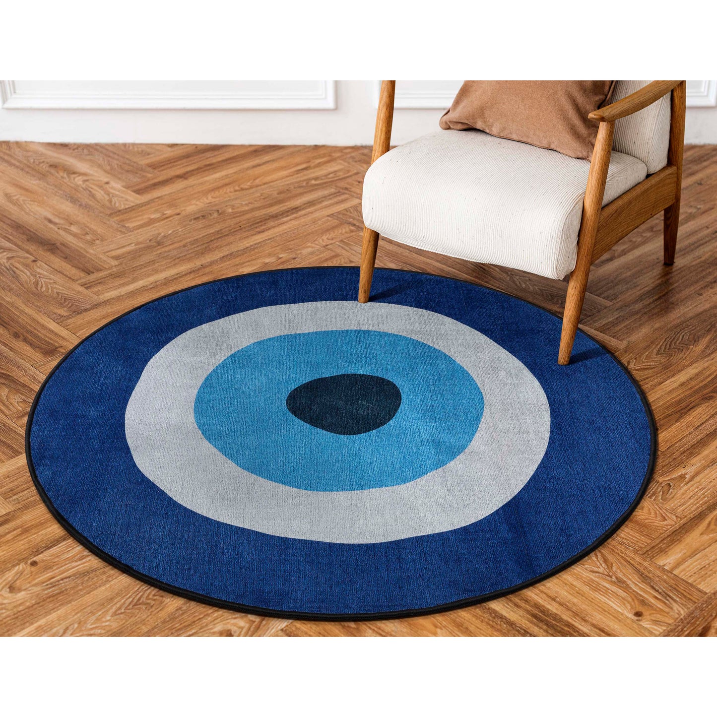 Apollo Evil Eye Blue Black Rug W-AP-41A