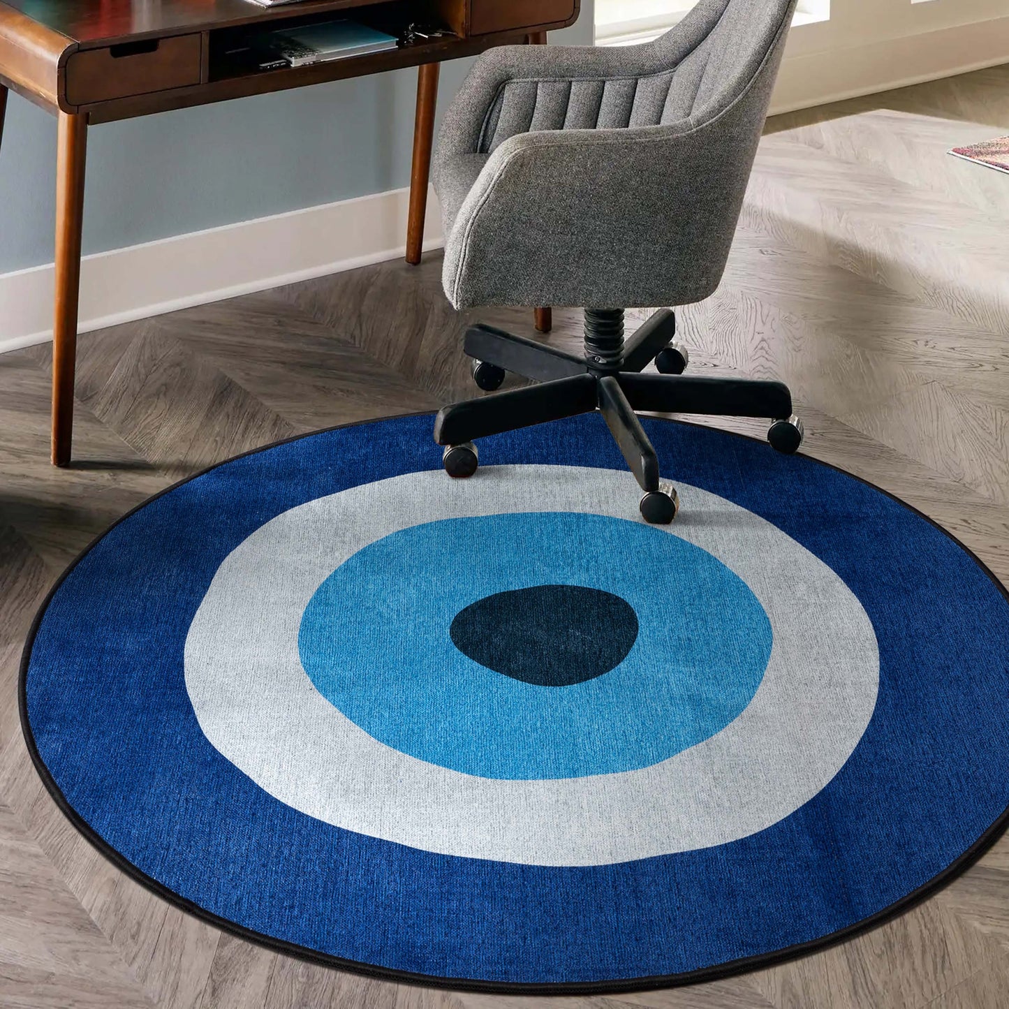 Apollo Evil Eye Blue Black Rug W-AP-41A