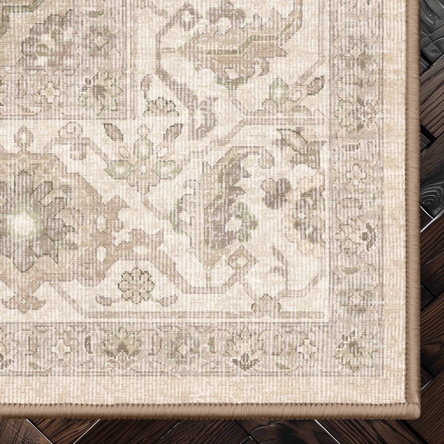 Apollo Cedar Beige Green Flat-Weave Rug W-APE-05G