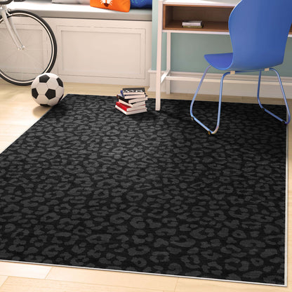 Animal Prints Leopard Black Rug W-APT-02C