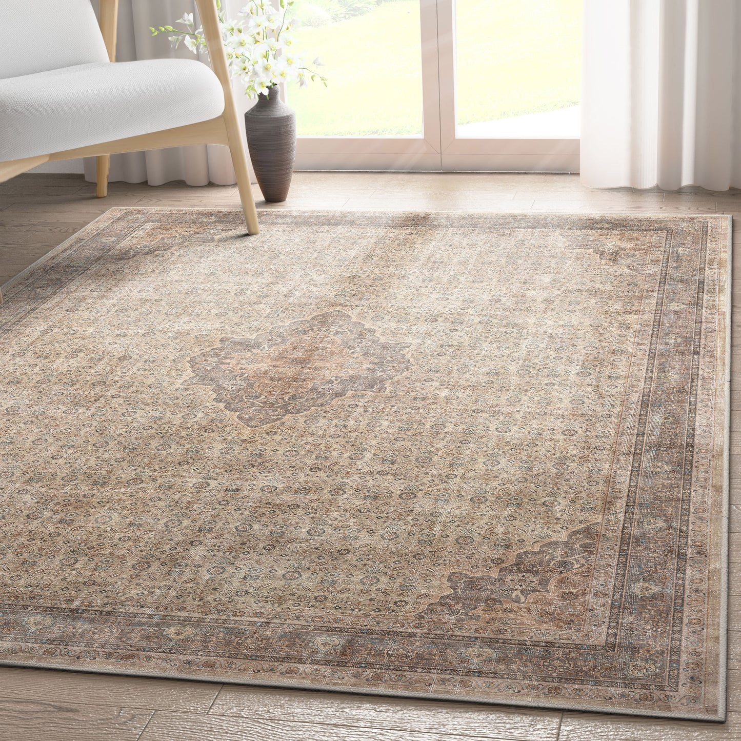 Asha Lilith Beige Brown Rug W-AS-06A