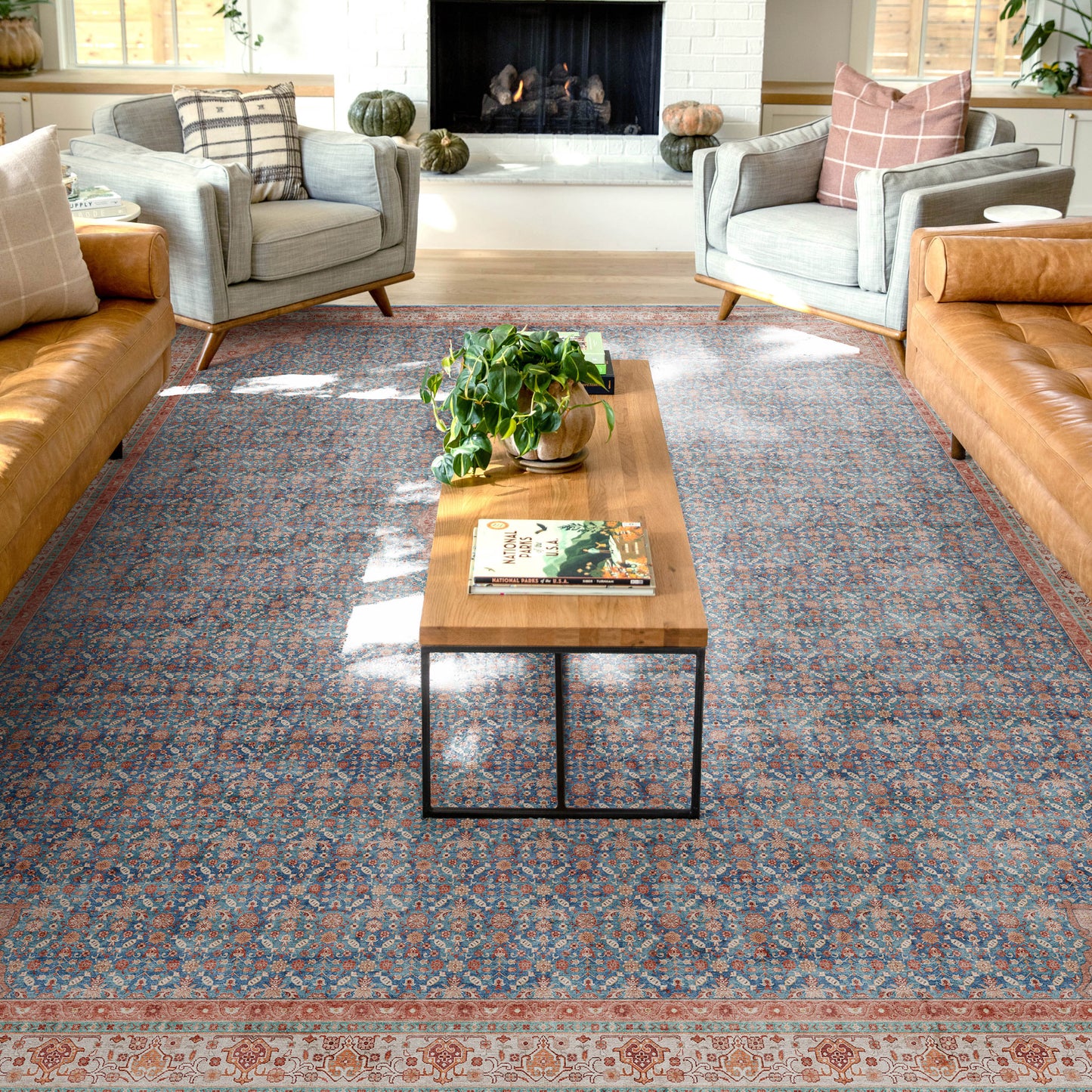 Asha Lilith Blue Red Rug W-AS-06C