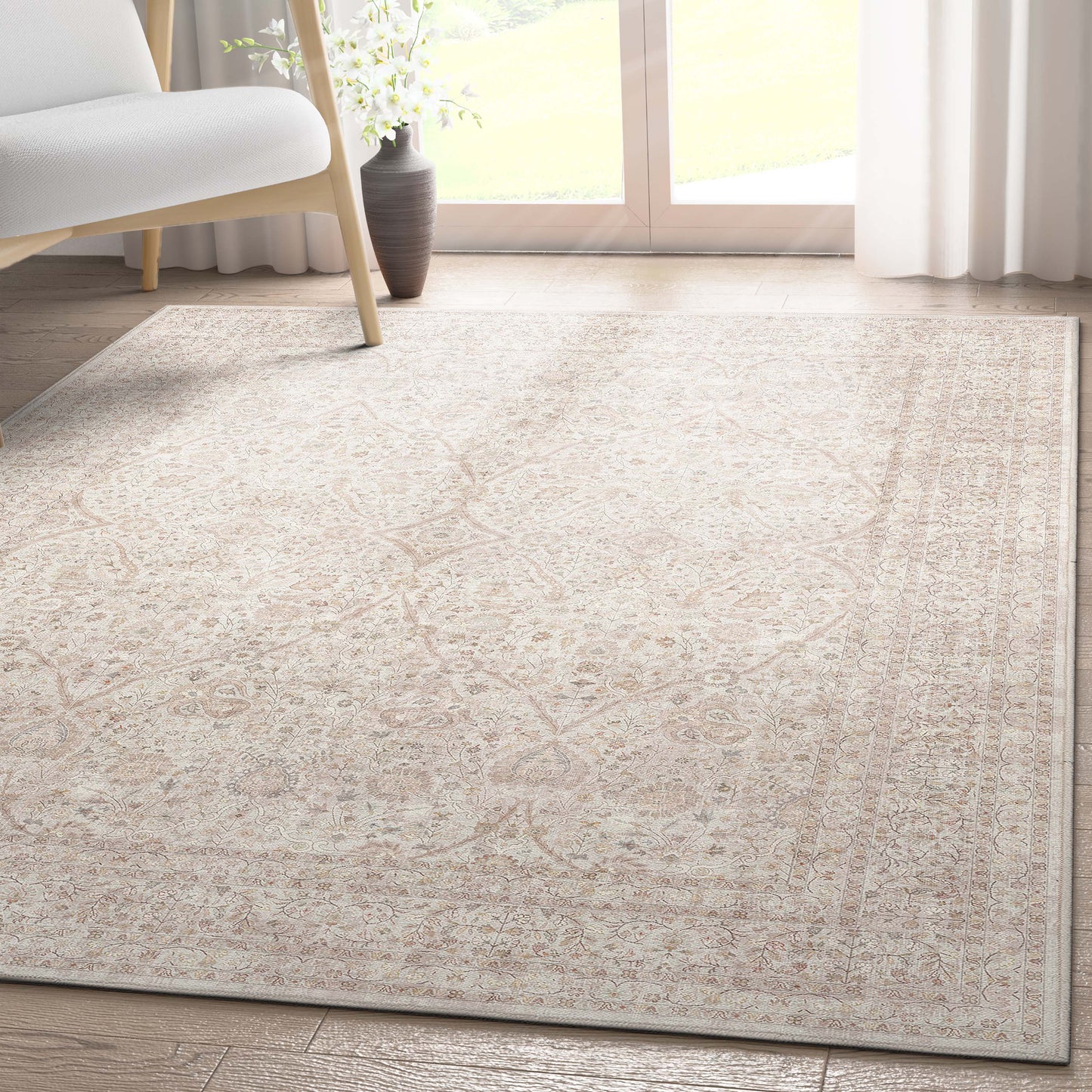 Asha Isolde Ivory & Cream Rug W-AS-08D