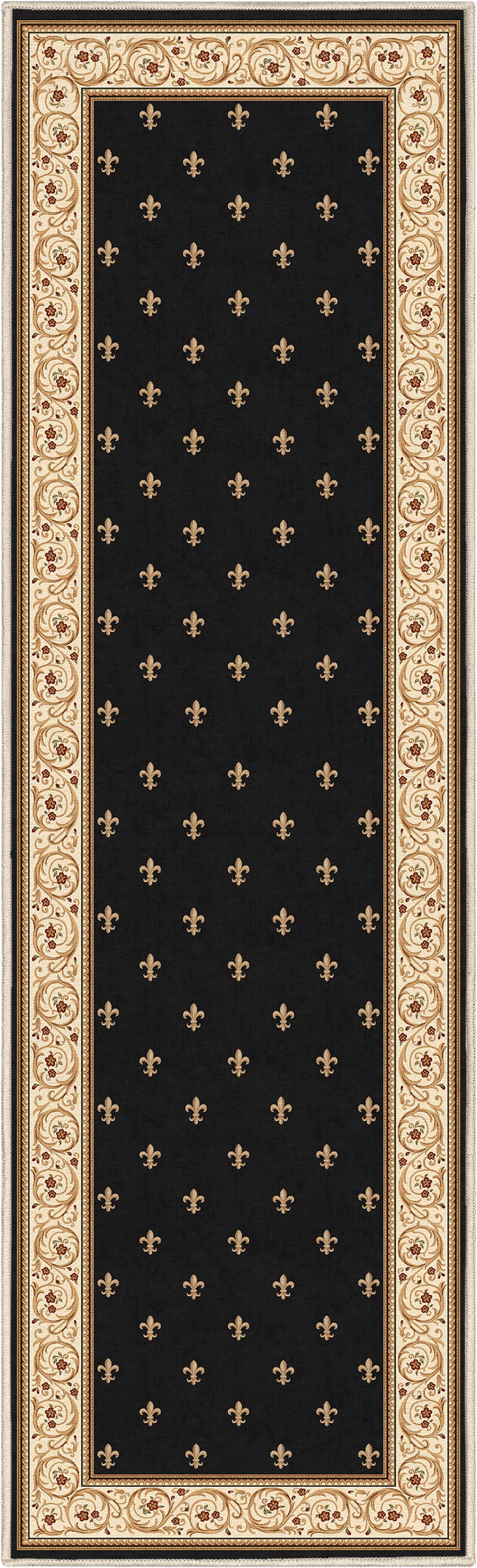 Apollo Fleur De Lis Black Rug W-FDL-01A