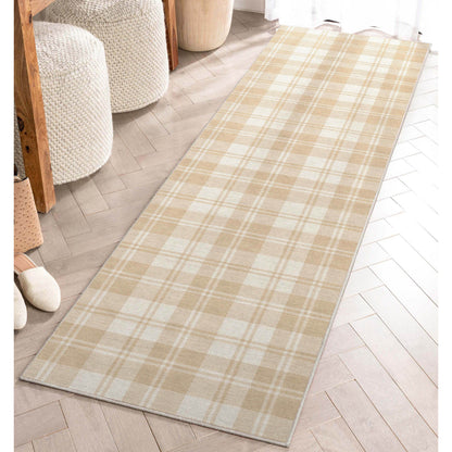 Apollo Plaid Beige Brown Rug W-PLD-01F