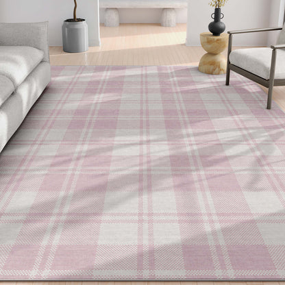 Apollo Plaid Pink Rug W-PLD-01G