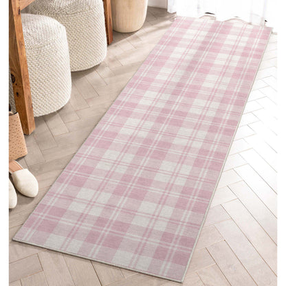 Apollo Plaid Pink Rug W-PLD-01G