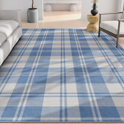 Apollo Plaid Blue Rug W-PLD-01J