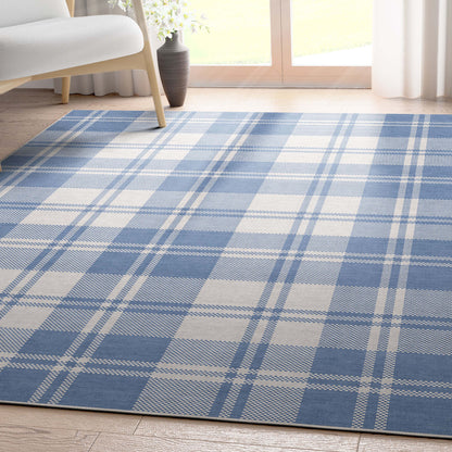 Apollo Plaid Blue Rug W-PLD-01J