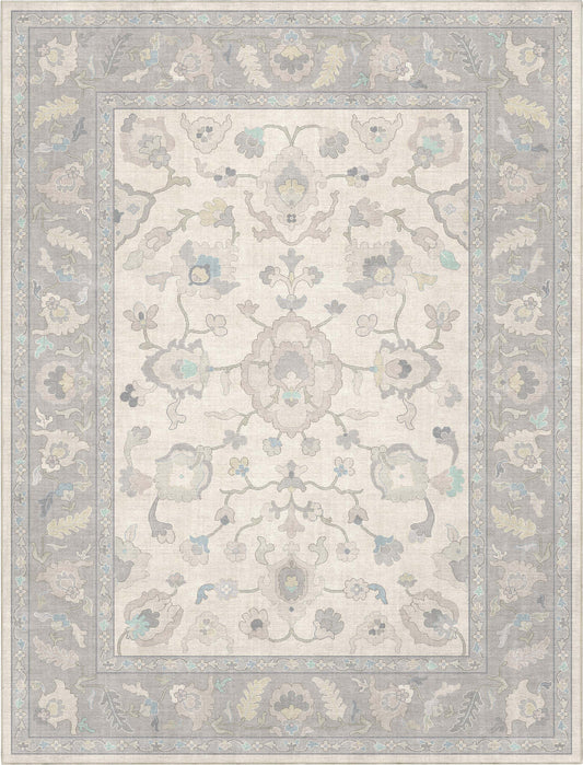 Ushak Konya Cream Grey Rug W-US-06B