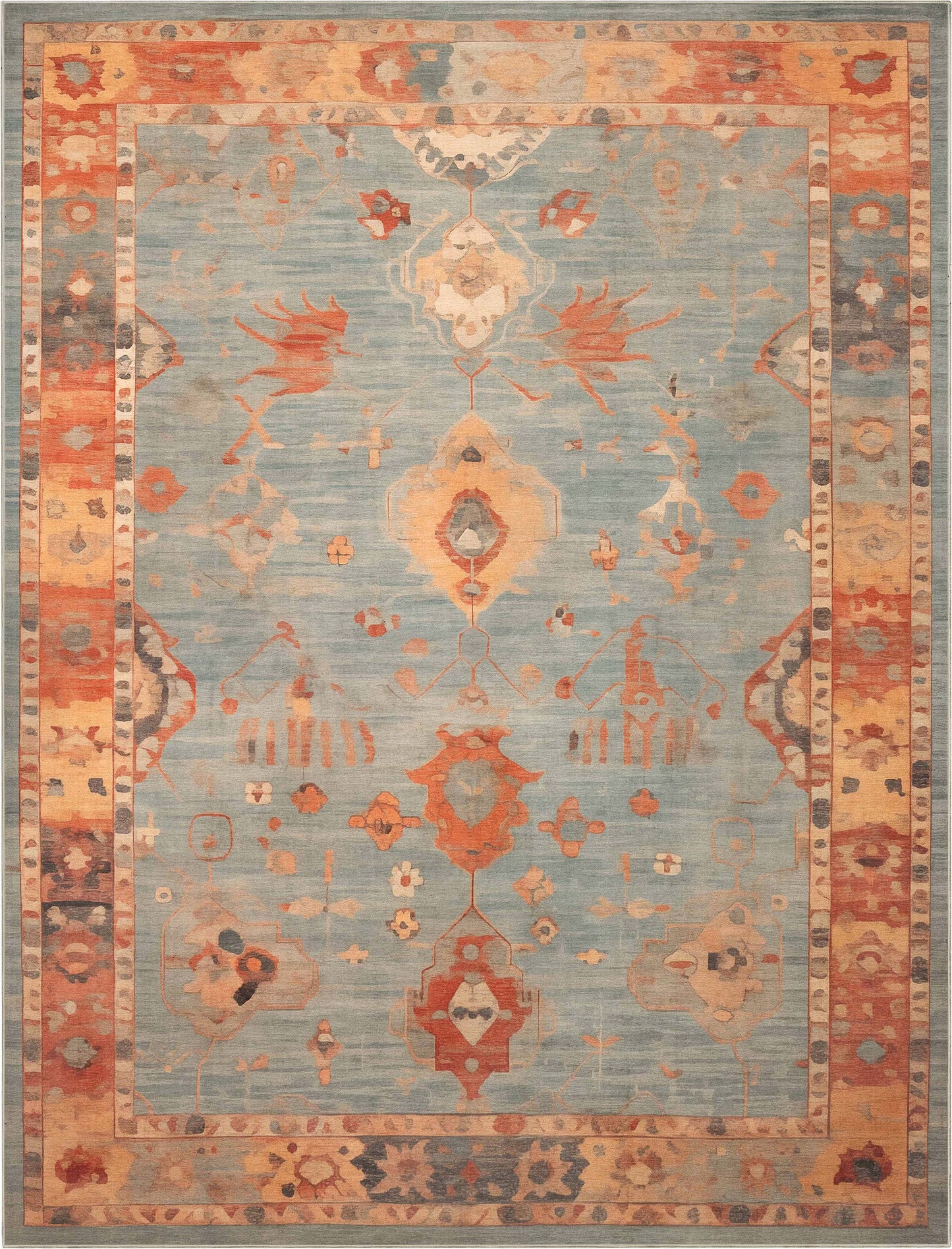 Ushak Marmaris Blue Rug W-US-12A