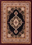 Isfahan Medallion Black Traditional Rug 1973