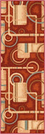 Prescott Red Modern Non Slip Washable Rug 2300