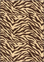Zebra Brown Animal Print Non Slip Washable Rug 2501