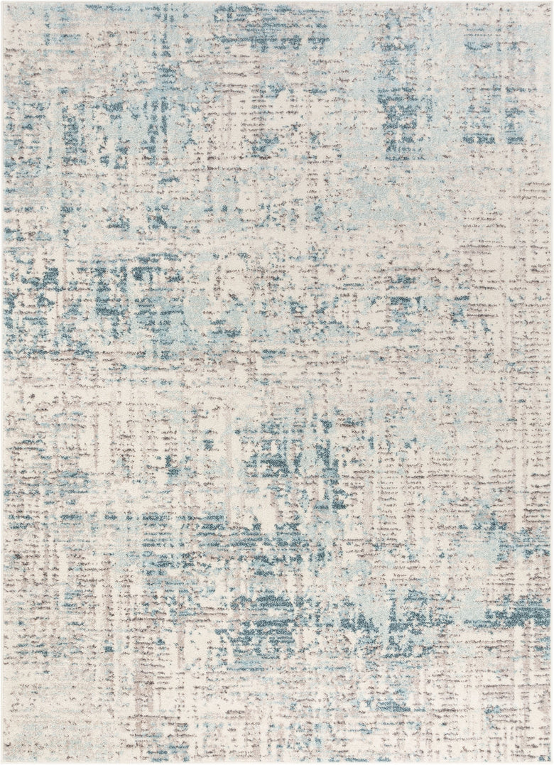Tate Abstract Vintage Distressed Blue Rug 2834