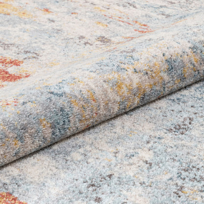 Nadine Abstract Vintage Distressed Blue Rug 2844