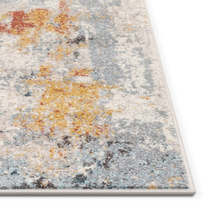 Nadine Abstract Vintage Distressed Blue Rug 2844