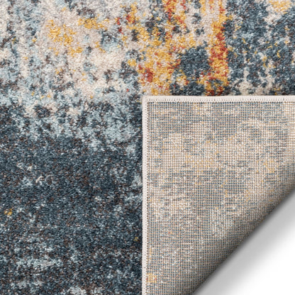 Nadine Abstract Vintage Distressed Blue Rug 2844