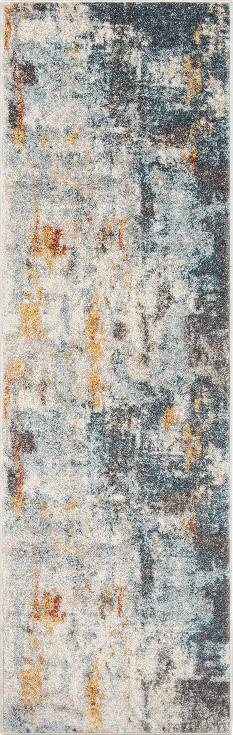 Nadine Abstract Vintage Distressed Blue Rug 2844