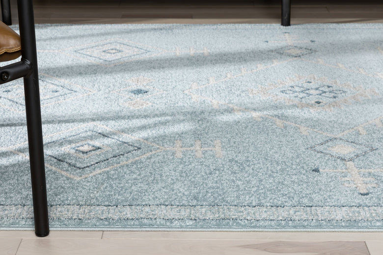 Azra Tribal Medallion Light Blue Rug 2886