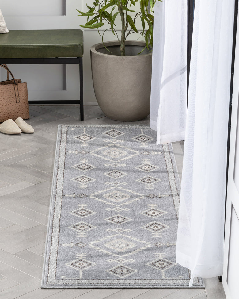 Azra Tribal Medallion Grey Rug 2887