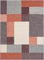 Wilma Modern Geometric Squares Blush Grey Rug 2909