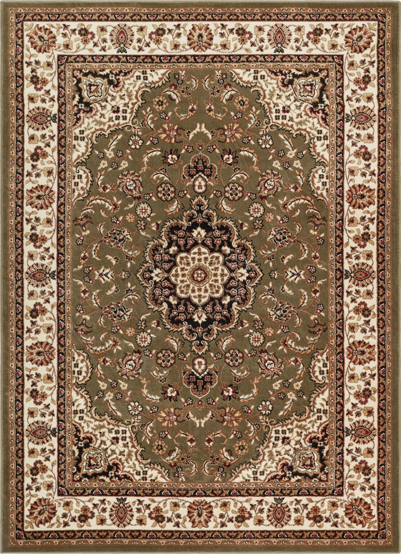 Medallion Kashan Green Traditional Rug 54105